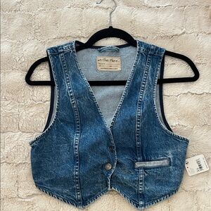 We The Free Blue Denim Vest